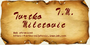 Tvrtko Miletović vizit kartica